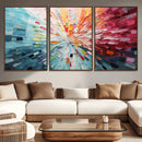 Radiant Bloom Abstract Floral Wall Art Canvas Print -
