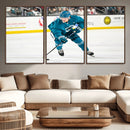 San Jose Sharks Ice Hockey Player Wall Art Canvas Print