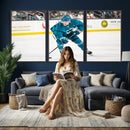 San Jose Sharks Ice Hockey Player Wall Art Canvas Print