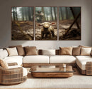 Jesus Running After a Lost Lamb Canvas Wall Art Print