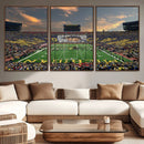University of Michigan Wolverines Print Canvas, Football
