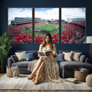 Cincinnati Bearcats Football Team Print - Nippert Stadium Wall Art Canvas Print