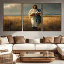 Jesus Shepherd Wall Art | Ready to Hang Triptych Canvas of