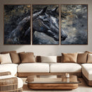 Large Abstract Horse Wall Art Canvas Print | Farmhouse Wall