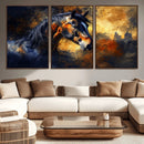 Abstract Horse Art Print - Abstract Canvas Wall Art |