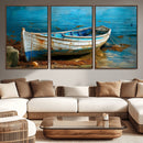 Vintage Boat on Tranquil Waters | Coastal Wall Art for