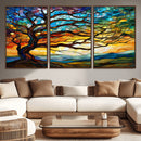 Mosaic Tree Wall Art | Ready to Hang Stained Glass Style