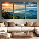 Sunrise Over Mountain Range Wall Art Canvas Print, Farmhouse