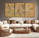 Middle Earth Map Canvas Wall Art – Vintage Fantasy Map