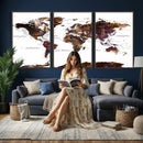 World Map Canvas Print – Detailed Map of the World Wall Art