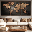 World Map Canvas Print – Framed Travel Map Wall Art for