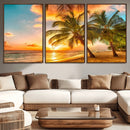 Tropical Sunset Beach Canvas Wall Art Print – Vibrant Palm by MyGreatCanvas | Canvas Wall Art Prints | Photo Prints & Wall Decor