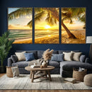 Beach Sunset Canvas Wall Art Print - Tropical Beach Canvas by MyGreatCanvas | Canvas Wall Art Prints | Photo Prints & Wall Decor