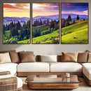 Green Hills and Sunset Wall Art Print - Scenic Landscape by MyGreatCanvas | Canvas Wall Art Prints | Photo Prints & Wall Decor