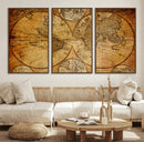 Vintage World Map Canvas Print – Antique Push Pin Travel by MyGreatCanvas | Canvas Wall Art Prints | Photo Prints & Wall Decor