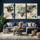 Framed Vintage World Map Wall Art – Abstract Map Canvas by MyGreatCanvas | Canvas Wall Art Prints | Photo Prints & Wall Decor