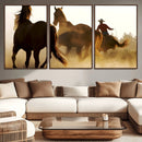 Horses and Cowboys Wall Art Canvas Print by MyGreatCanvas | Canvas Wall Art Prints | Photo Prints & Wall Decor