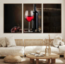 Red Wine and Bottle Canvas Print by MyGreatCanvas | Canvas Wall Art Prints | Photo Prints & Wall Decor