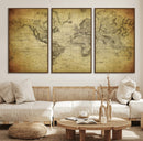 Push Pin World Map Canvas Print – Travel Tracker Wall Art