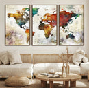 Watercolor World Map Canvas Print – Framed Wall Art for by MyGreatCanvas | Canvas Wall Art Prints | Photo Prints & Wall Decor