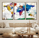 World Map Canvas Print – Detailed Map of the World Wall Art