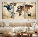 World Map Canvas Print – Detailed Map of the World Wall Art by MyGreatCanvas | Canvas Wall Art Prints | Photo Prints & Wall Decor