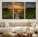 Lake and Flower Wall Art Canvas Print