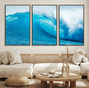Big Ocean Surfing Wave Wall Art Canvas Print