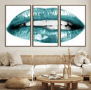 Blue Lips Wall Art Canvas Print