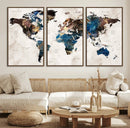 World Map Canvas Print – Framed Travel Map Wall Art for by MyGreatCanvas | Canvas Wall Art Prints | Photo Prints & Wall Decor