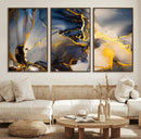 Large Abstract Wall Art Print - Gold and Blue Abstract by MyGreatCanvas | Canvas Wall Art Prints | Photo Prints & Wall Decor