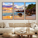Tropical Island Beach Sunset Canvas Print