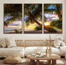 Tropical Island Sunset on the Beach Palms Wall Art Canvas by MyGreatCanvas | Canvas Wall Art Prints | Photo Prints & Wall Decor