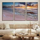Sea Ocean Sunset Beach Wall Art Canvas Print