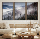 Beautiful Rising Fog in Winter Mountain Landscape- Framed
