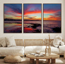 Glorious Sunset on The Beach Wall Art Canvas Print