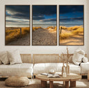 Ocean Beach Dark Clouds Wall Art Canvas Print