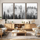 Forest Wall Art Print | Foggy Pine Forest Canvas Wall Art -