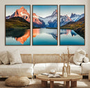 Landscape Mountain and Lake View Wall Art Canvas Print