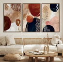 Boho Wall Art Canvas Print Set Mid-Century Prints Bohemian