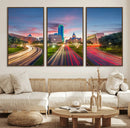 Dallas City Lights Large Wall Art Dallas Cityscape Canvas