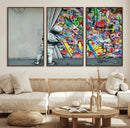 Banksy Colorful Street Graffiti Canvas Wall Art Print, by MyGreatCanvas | Canvas Wall Art Prints | Photo Prints & Wall Decor