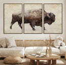 Buffalo Wall Art, Western Bison Canvas Print, Rustic Buffalo