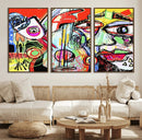 Picasso Style Art Abstract Canvas Wall Art Print , Colorful