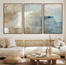 Abstract Blue and Beige Wall Art, Modern Minimalist Canvas