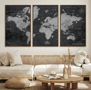 World Map Canvas Print – Detailed Map of the World Wall Art