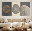 Boho Tree Ring Wall Art, Modern Minimalist Wood Grain