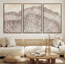 Tree Ring Wall Art Triptych, Rustic Wood Ring Canvas Print,