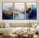 Navy Blue Abstract Wall Art Canvas Print
