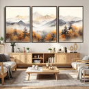 Abstract Mountain Wall Art | Misty Mountain Forest and